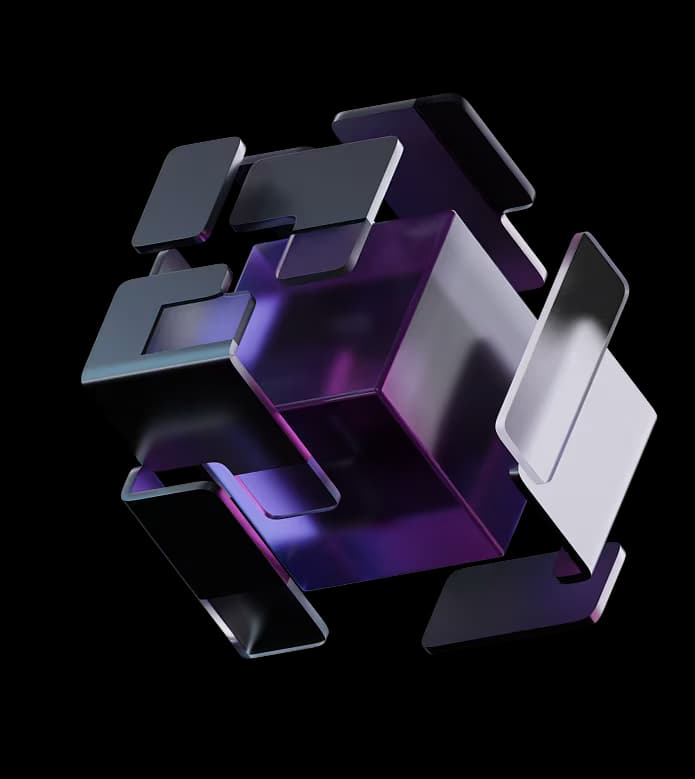 Абстрактний 3D-об'єкт, що символізує ecommerce-розробку