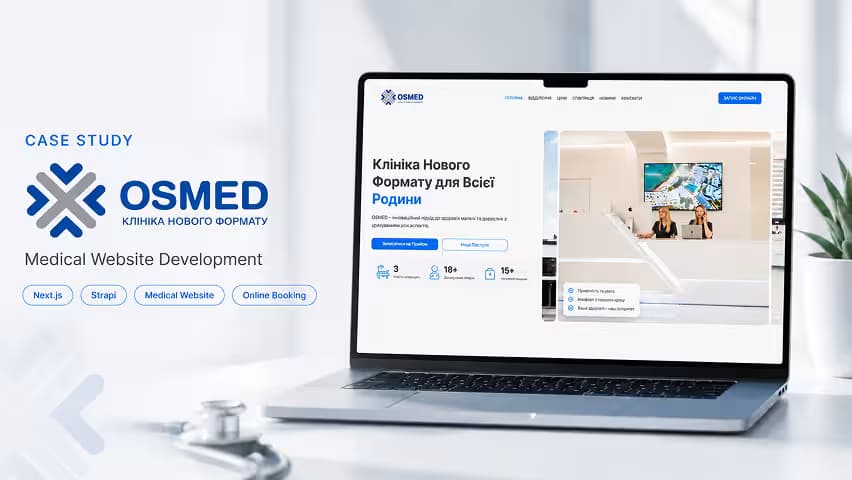 Osmed medical center website visual showcase