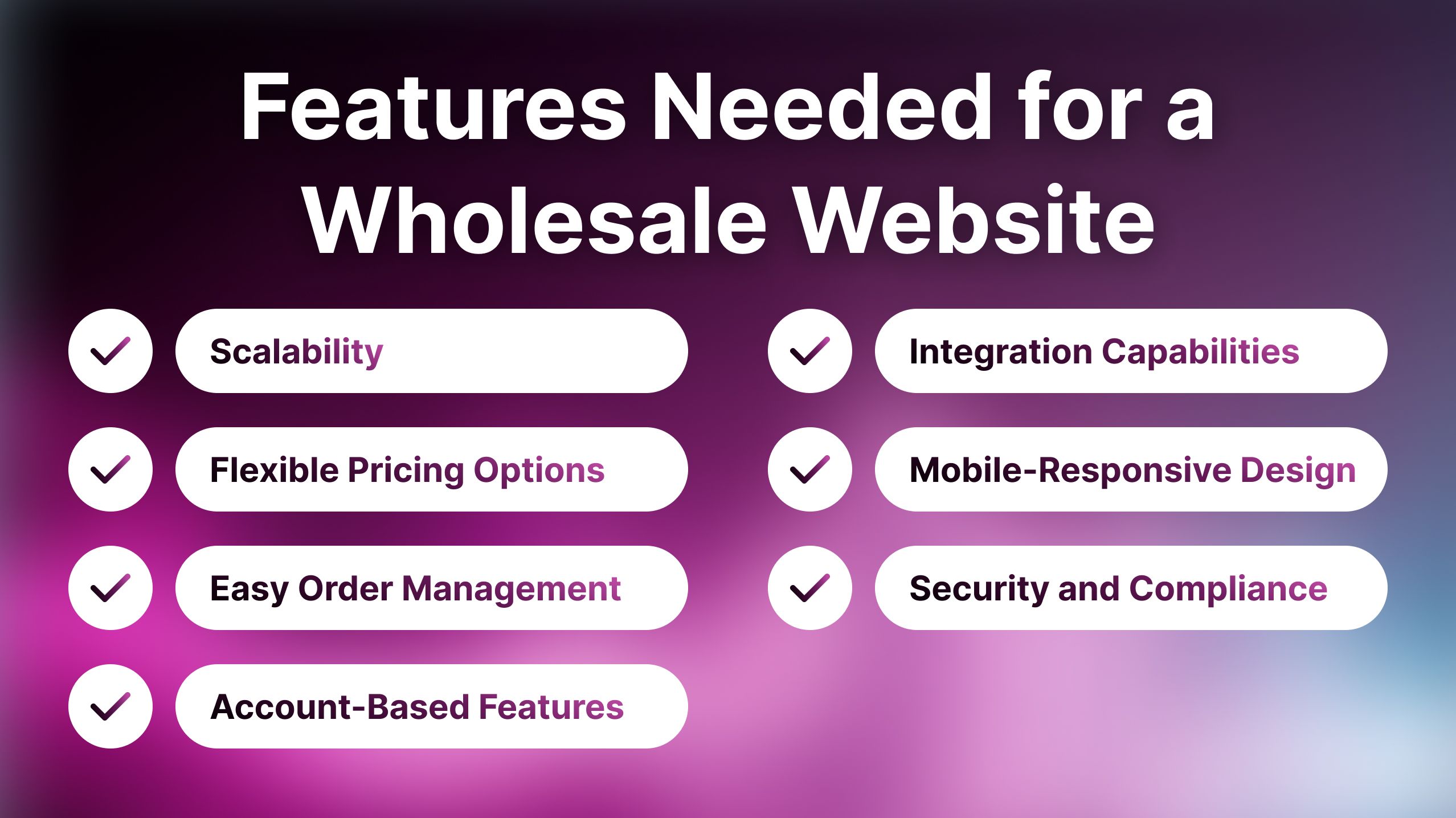 Features Needed for a Wholesale Website